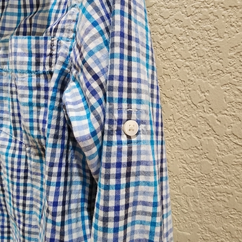Childrens Place Long sleeve blue and white plaid button up shirt Size S 5/6 - Picture 5 of 9